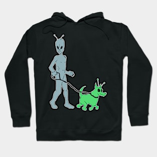 Alien walking his dog Hoodie